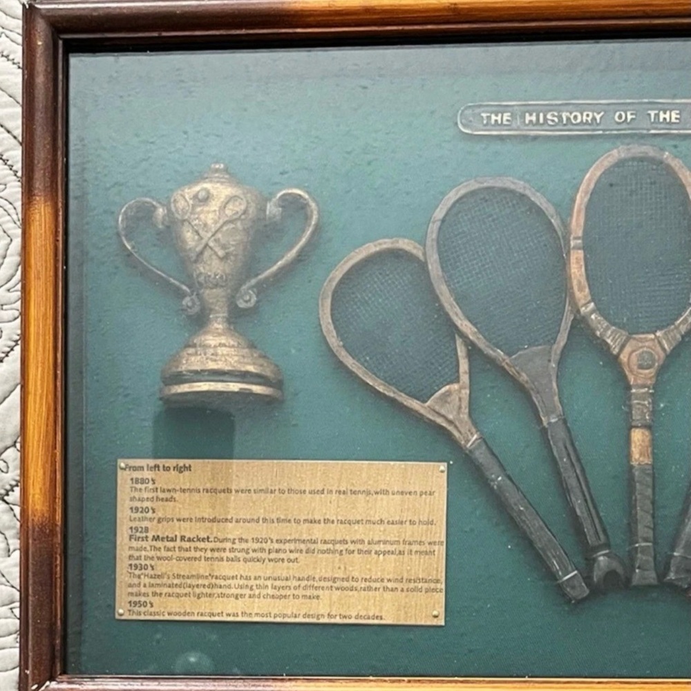 Vintage Tennis Racket Shadow Box Display - Picture 4 of 6